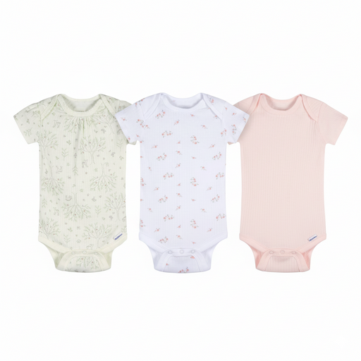 Gerber 3-Piece Baby Girls Deer Onesie Set, 0-3 Months (645915 G02 NB2 0-3M) - Preggy Plus