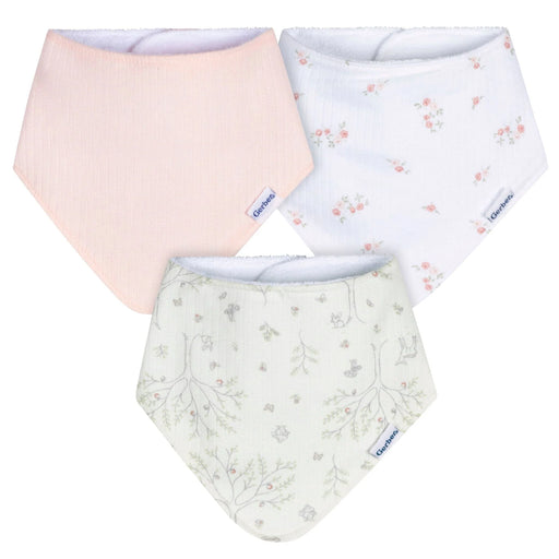Gerber 3-Pack Baby Girls Deer Bandana Bib (645703 G02 OSZ) - Preggy Plus