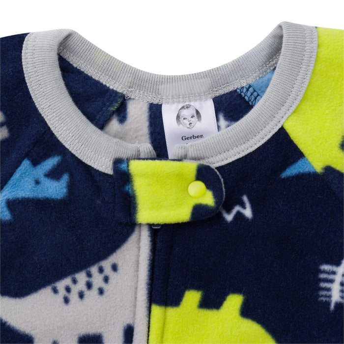 Gerber 2-Pack Baby & Toddler Boys Dinos Fleece Pajamas, 6 - 9 Months (535262Y B01 6/9) - Preggy Plus