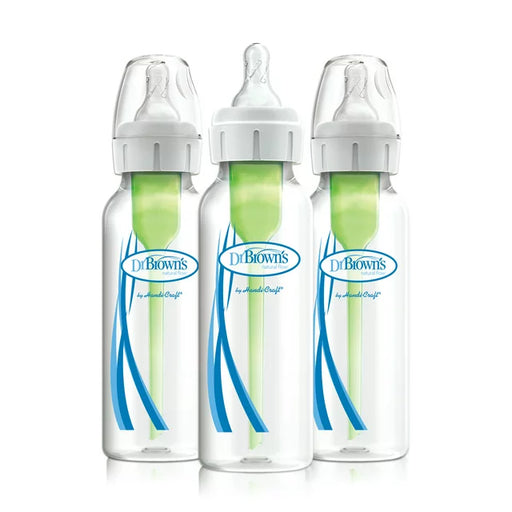 Dr. Brown's Natural Flow Narrow Options+ Anti-Colic Baby Bottles, 8oz, 3 Count - Preggy Plus