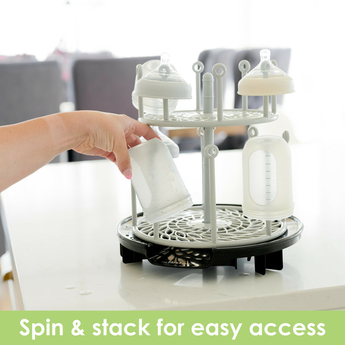 The First Years Spin Stack Bottle Drying Rack — Black - Preggy Plus