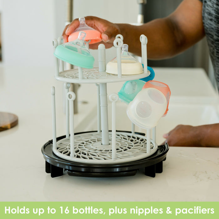 The First Years Spin Stack Bottle Drying Rack — Black - Preggy Plus