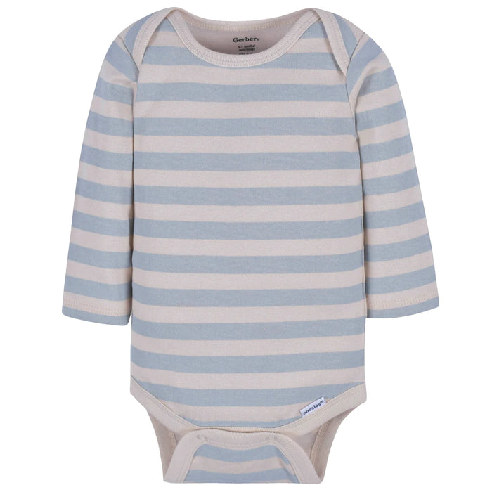 Gerber 3-Pack Baby Boys Explore Long Sleeve Onesies® Bodysuits, 0-3 Months (342306Y B02 NB3 0/3) - Preggy Plus