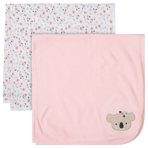 Gerber Baby Girl 2PK Thermal Blanket, Floral Koala (1356321DA G02 OSZ) - Preggy Plus