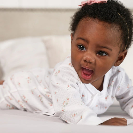 Gerber Baby Girls Floral Footless Pajamas, Newborn (645315 G02 NB2) - Preggy Plus