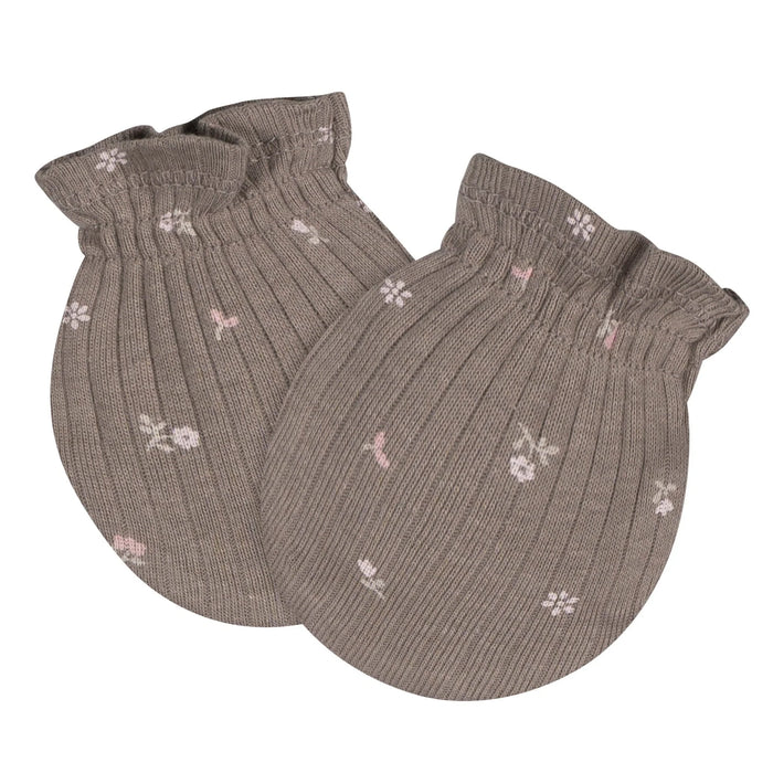 Gerber 4-Piece Baby Girls Garden Cap and Mitten Set, 0-6 Months (646023 G01 0-6M) - Preggy Plus
