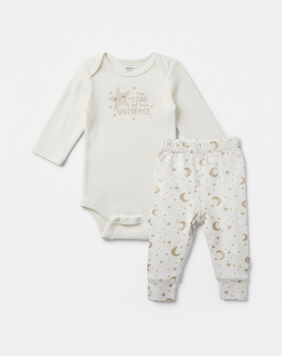 Gerber 2-Piece Baby Star Universe Onesies® Bodysuit and Pants Set, 12 Months (624796 N01 NB5 12M) - Preggy Plus