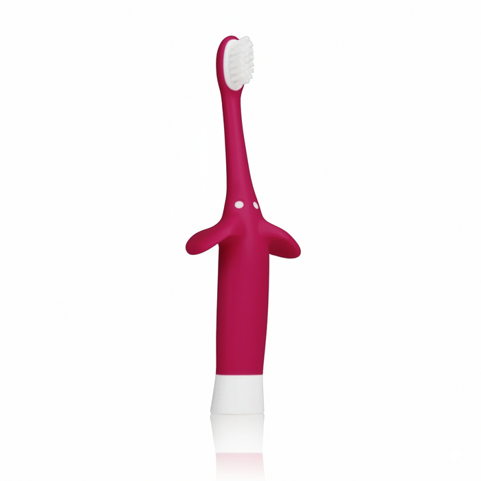 Dr. Brown's Infant-to-Toddler Training Toothbrush, Soft for Baby's First Teeth, Pink Elephant, 0-3 Years - Preggy Plus