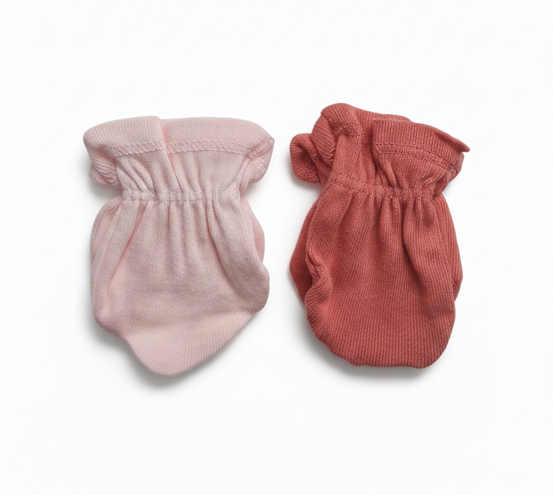 Gerber Baby Girls' 2-Pack Mittens, Pink/Coral, 0-3 Months (624632 G01 0/3) - Preggy Plus
