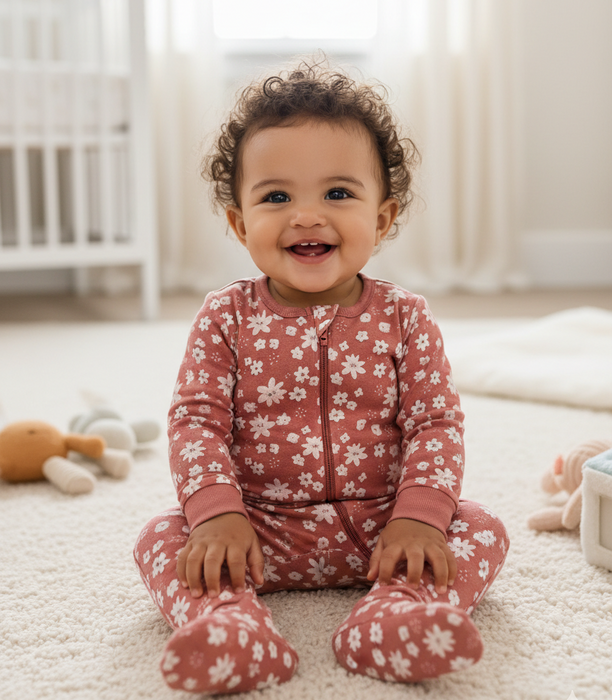 Gerber Baby Girls' Floral Sleep 'N Play, 12 Months (655576 G02 NB5 12M) - Preggy Plus