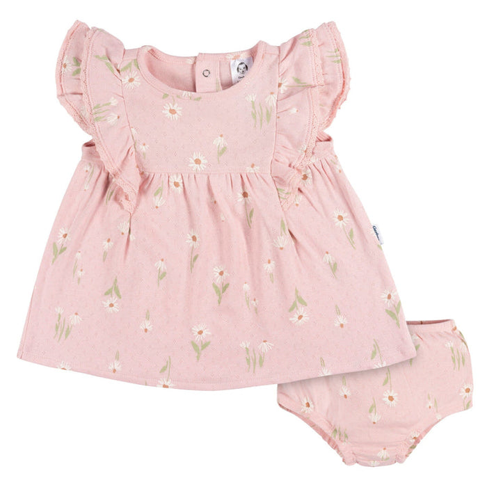 Gerber 2-Piece Baby Girls Dress & Diaper Cover Set, 6-9 Months (433397 G04 NB2 6/9)