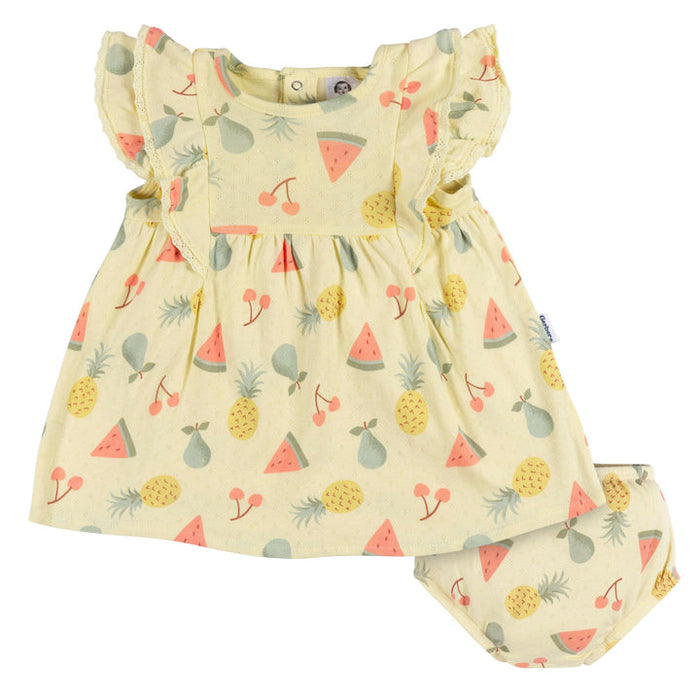 Gerber 2-Piece Baby Girls Fruit Dress & Diaper Cover Set, 3-6 Months (433397 G01 NB2 3/6)