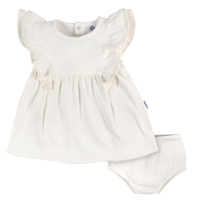 Gerber 2-Piece Baby Girls Dress & Diaper Cover Set, Newborn (433397 G03 NB2 Newborn)