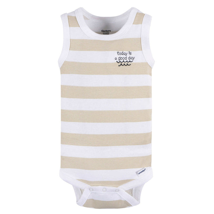 Gerber® 4-Pack Baby Boys Coastal Sleeveless Onesies, 18 Months (430736 B01 INF 18M)