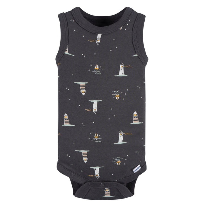 Gerber® 4-Pack Baby Boys Coastal Sleeveless Onesies, 12 Months