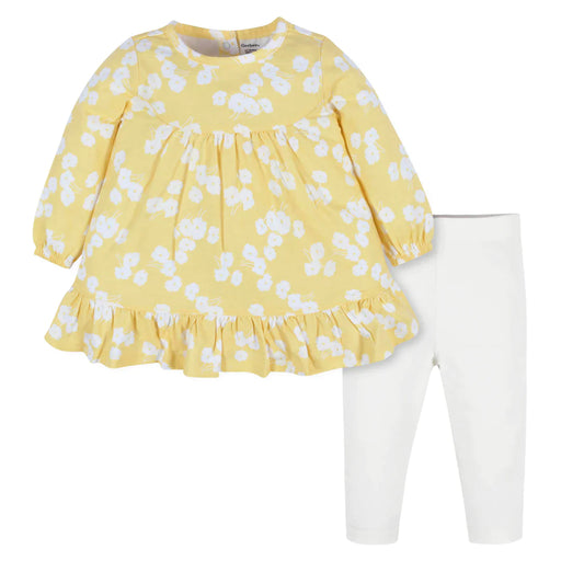 Gerber 2-Piece Baby & Toddler Girls Golden Flowers Long Sleeve Dress & Leggings Set -24 Months (33030206Y G03 24M) - Preggy Plus