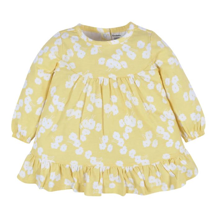 Gerber 2-Piece Baby & Toddler Girls Golden Flowers Long Sleeve Dress & Leggings Set -18 Months (33030206Y G03 18M) - Preggy Plus