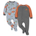 Gerber 2-Pack Baby & Toddler Boys Gray Buffalo Fleece Pajamas, 12 Months (552262Y B01 12M) - Preggy Plus