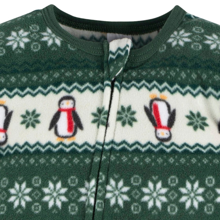 Gerber Baby & Toddler Neutral Green Fair Isle Footed Fleece Pajamas, 6-9 Months (581245 N09 NB4 6-9M) - Preggy Plus