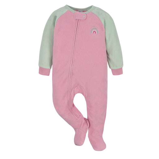 Gerber 2-Pack Baby & Toddler Girls Green Rainbow Fleece Pajamas, 3 - 6 Months - Preggy Plus
