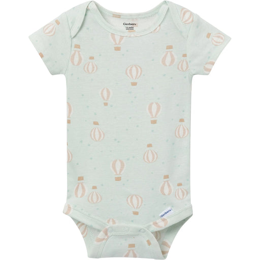 Gerber 2-Pack Baby Neutral Hot Air Balloon Short Sleeve Onesies® Bodysuits, 12 Months (625296 N01 NB5 12M) - Preggy Plus
