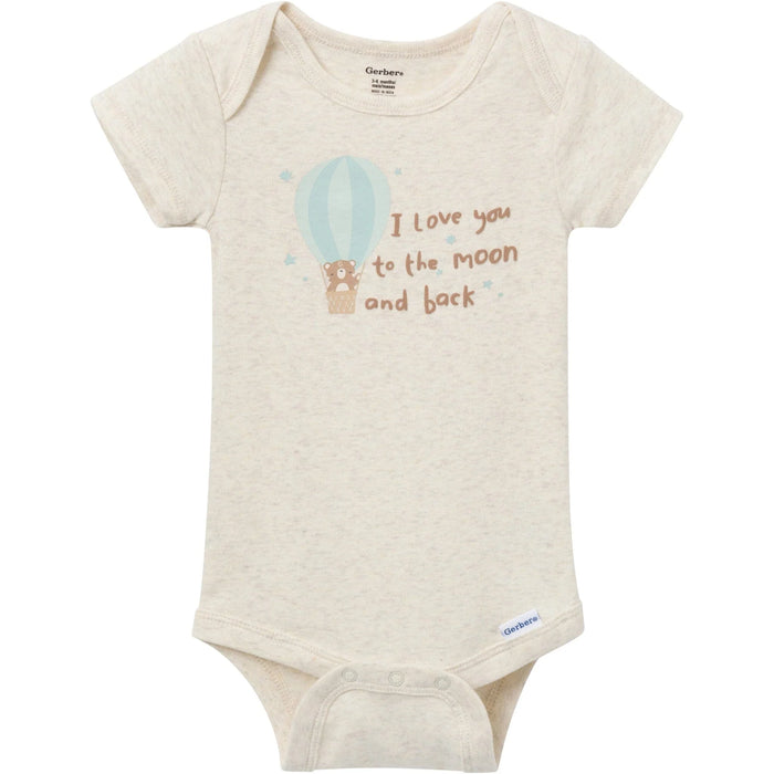 Gerber 2-Pack Baby Neutral Hot Air Balloon Short Sleeve Onesies® Bodysuits, 12 Months (625296 N01 NB5 12M) - Preggy Plus