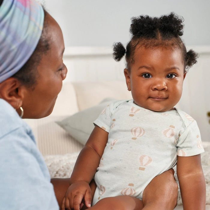 Gerber 2-Pack Baby Neutral Hot Air Balloon Short Sleeve Onesies® Bodysuits, 12 Months (625296 N01 NB5 12M) - Preggy Plus