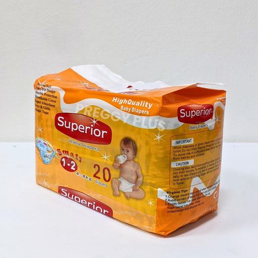 Superior Baby Diapers, 20 pcs - Small (4-8kg) - Preggy Plus