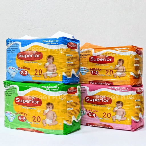 Superior Baby Diapers, 20 pcs - Medium (6-11kg) - Preggy Plus