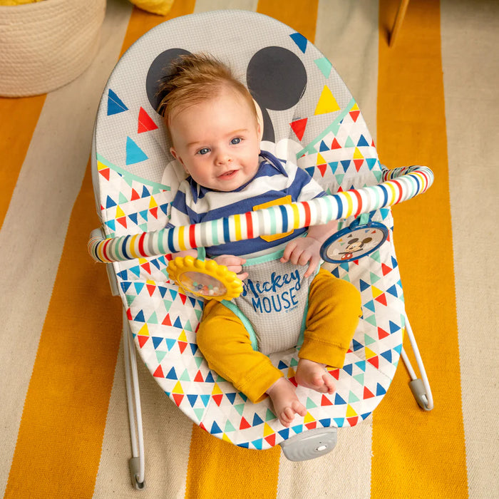 Bright Starts Disney Baby Mickey Mouse Happy Triangles Vibrating Bouncer