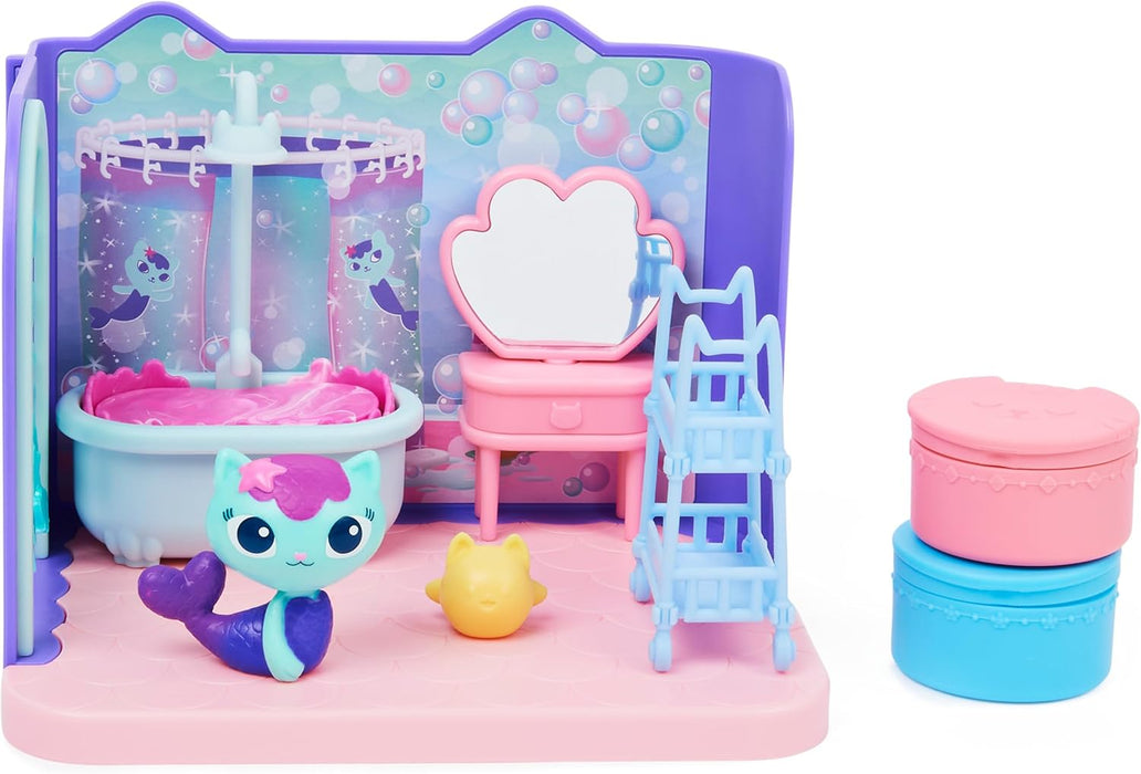 New & Discounted Gabby’s Dollhouse, Primp and Pamper Bathroom with Mercat Figure - Preggy Plus
