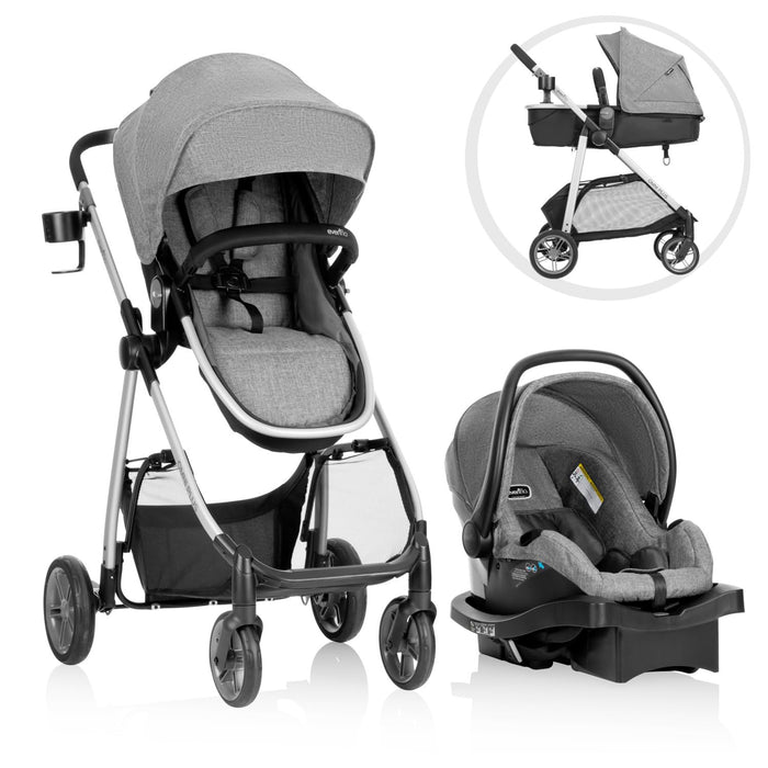 Evenflo Omni Plus Modular Travel System with LiteMax Sport Rear-Facing Infant Car Seat (Mylar Gray)