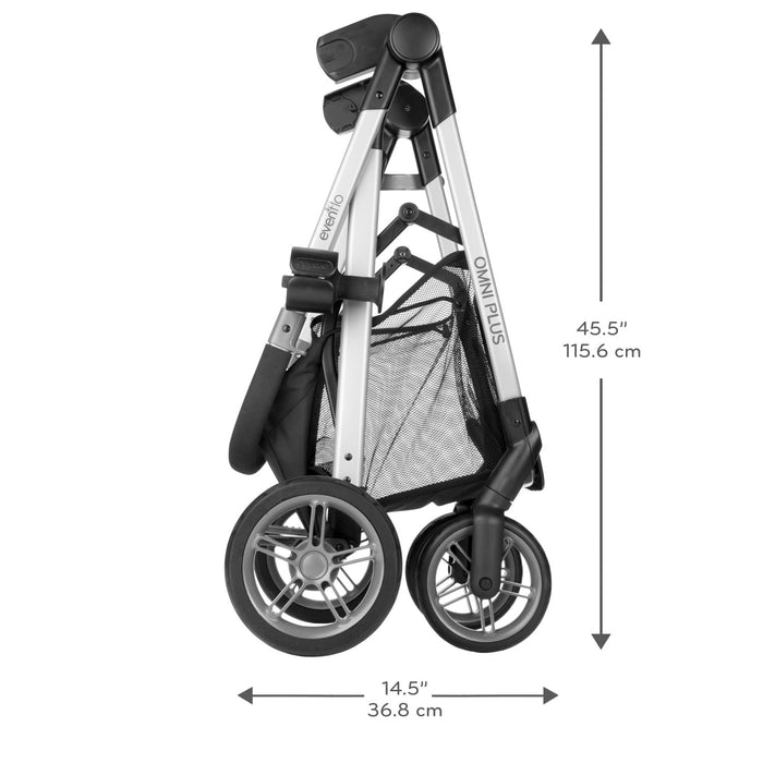 Evenflo Omni Plus Modular Travel System with LiteMax Sport Rear-Facing Infant Car Seat (Mylar Gray)