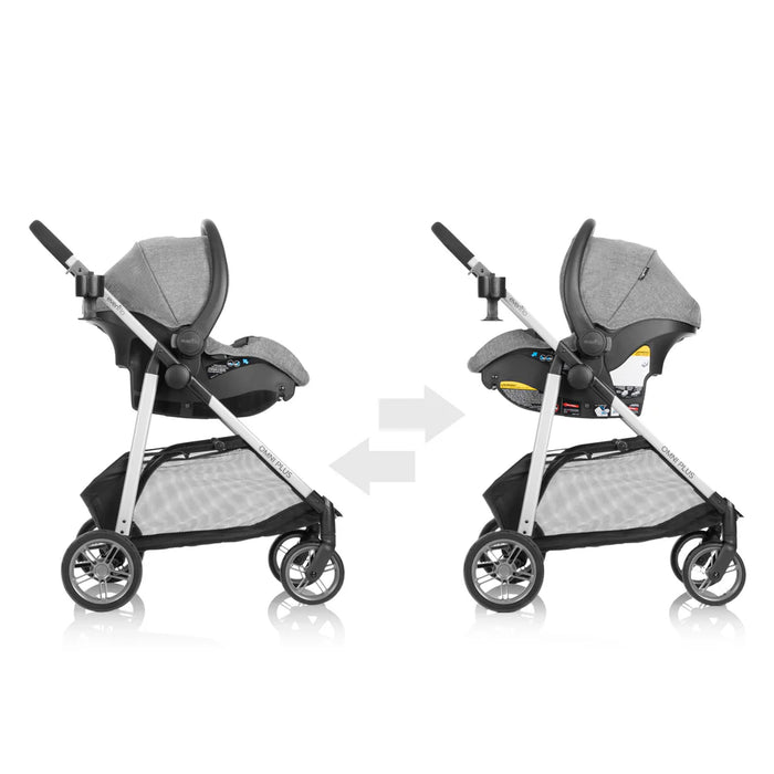 Evenflo Omni Plus Modular Travel System with LiteMax Sport Rear-Facing Infant Car Seat (Mylar Gray)