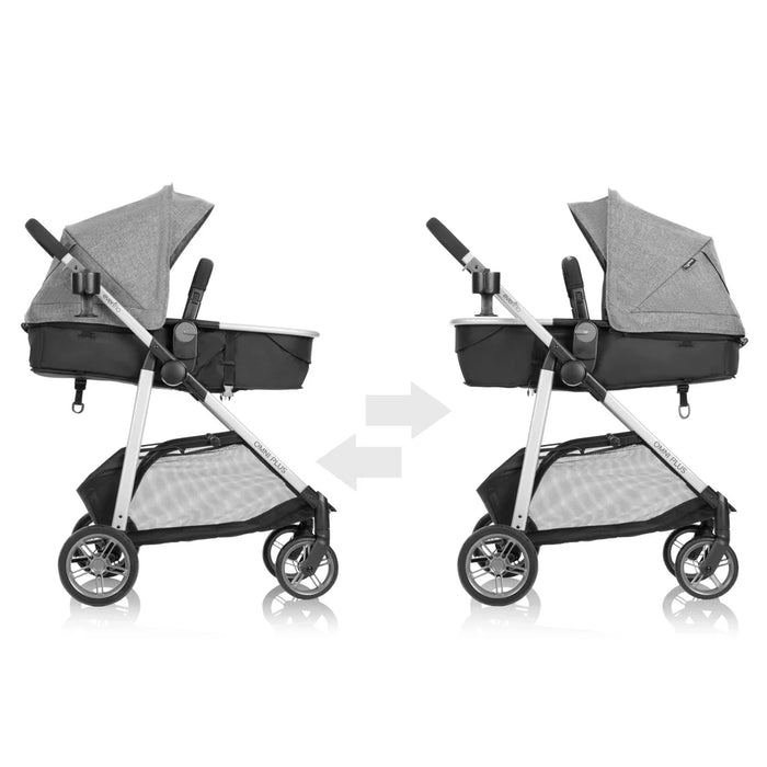 Evenflo Omni Plus Modular Travel System with LiteMax Sport Rear-Facing Infant Car Seat (Mylar Gray)