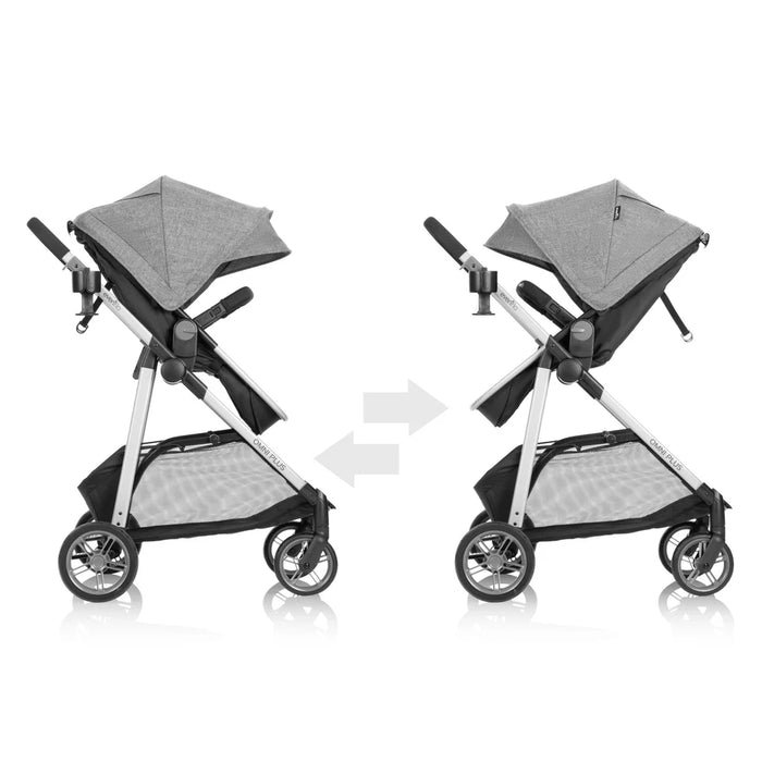 Evenflo Omni Plus Modular Travel System with LiteMax Sport Rear-Facing Infant Car Seat (Mylar Gray)