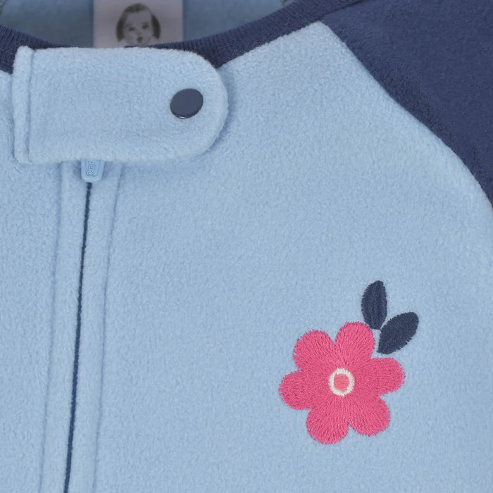 Gerber 2-Pack Baby & Toddler Girls Navy Floral Fleece Pajamas, 18 Months - Preggy Plus