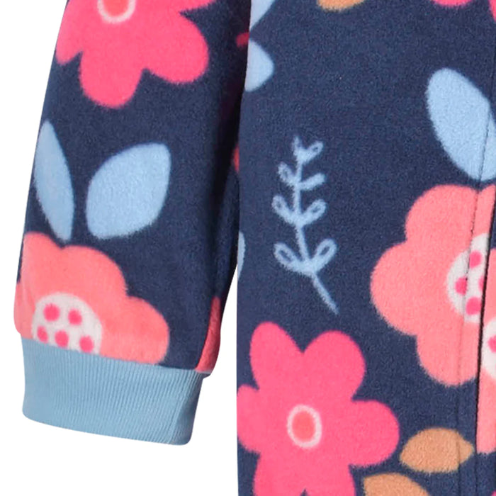Gerber 2-Pack Baby & Toddler Girls Navy Floral Fleece Pajamas, 0 - 3 Months - Preggy Plus