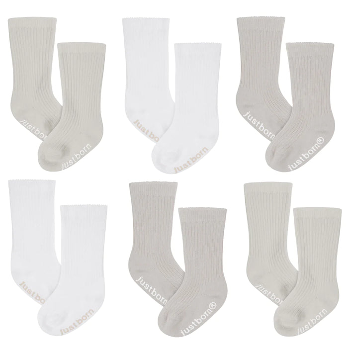 Gerber 6-Pack Baby Neutral Beige Socks, 6 - 12 Months (1375461DA N01 6/12) - Preggy Plus