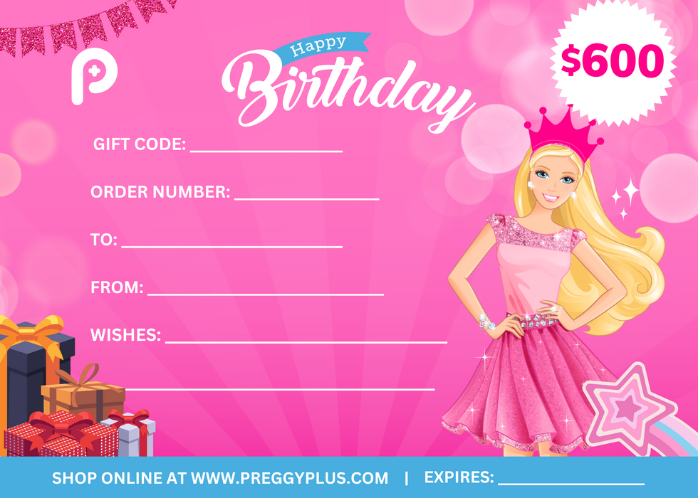 Birthday Gift Certificate - Barbie - Preggy Plus