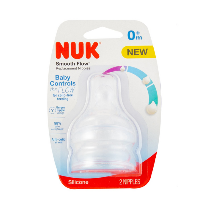 NUK Smooth Flow™ Anti-Colic Nipples, Size 1 (0+ Months) - Preggy Plus