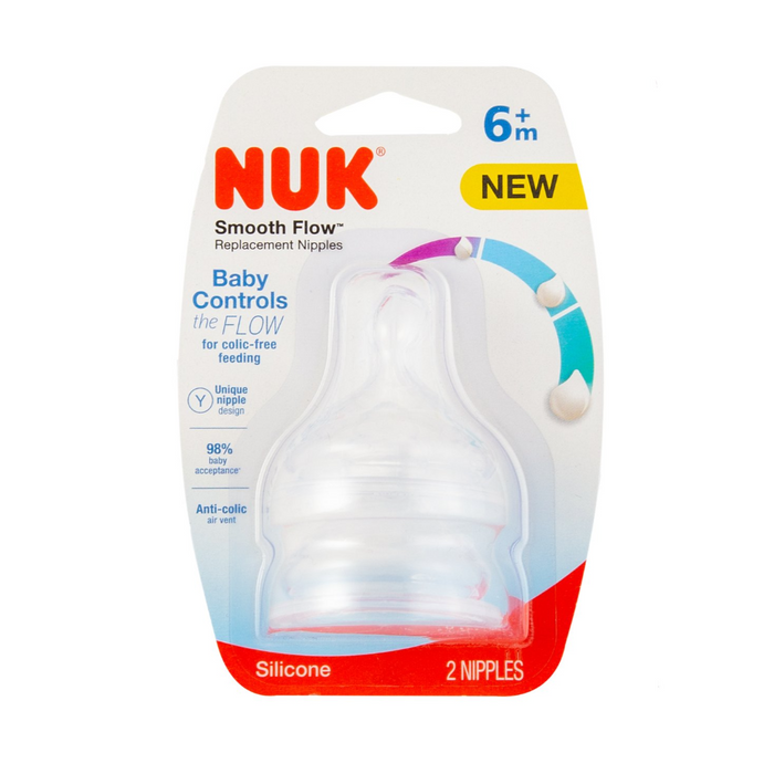 NUK Smooth Flow™ Anti-Colic Nipples, Size 2 (6+ Months) - Preggy Plus