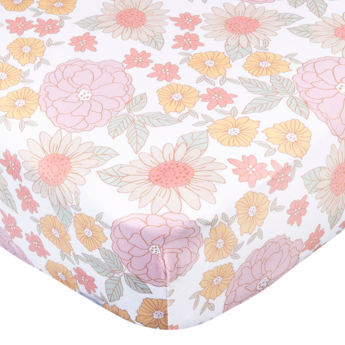 Gerber Knit Crib Sheet - Retro Floral (468951 G03 OSZ)