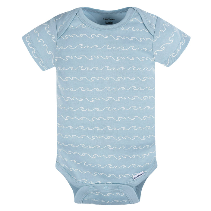Gerber 3-Pack Baby Boys Sailboat Short Sleeve Onesies, 3-6 Months (445628 B03 NB3 3/6)