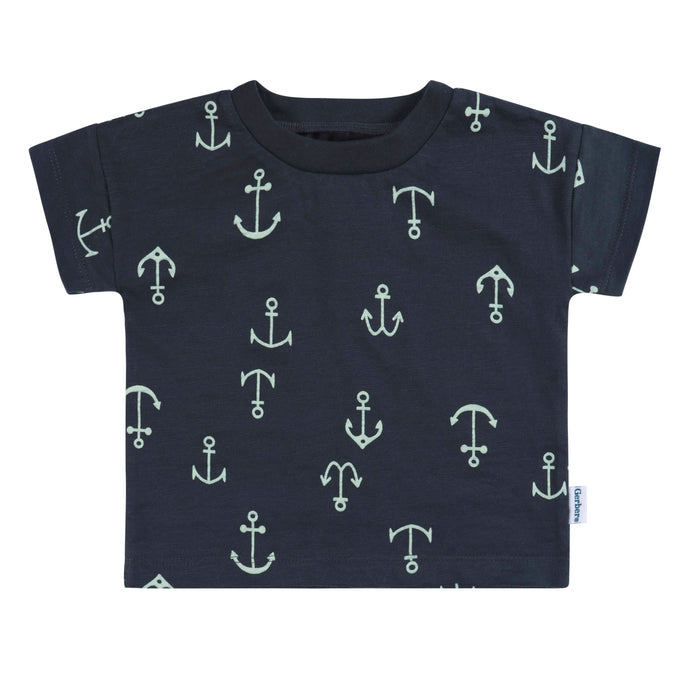 Gerber 2-Piece Baby Boys Anchor T-Shirt and Shorts Set, 24 Months (434367 B02 INF 24M)