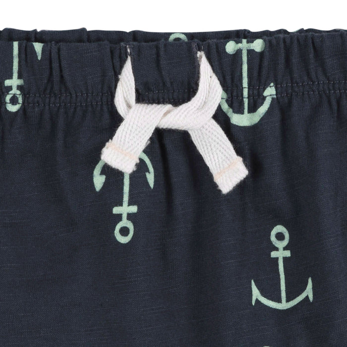 Gerber 2-Piece Baby Boys Anchor T-Shirt and Shorts Set, 6-9 Months (434367 B02 NB4 6/9)