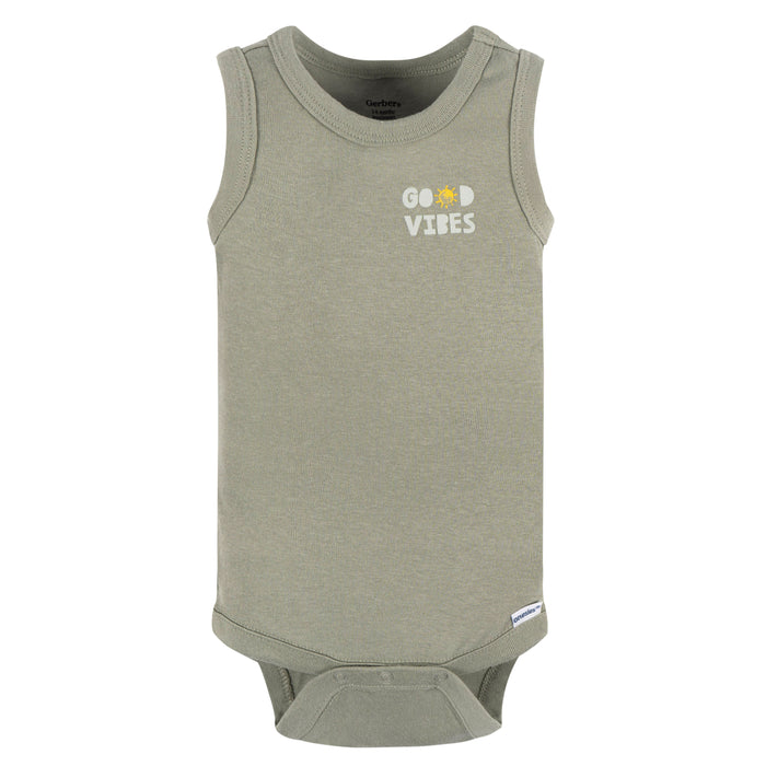 Gerber® 4-Pack Baby Boys Sea Turtles Sleeveless Onesies, Newborn (430736 B03 NB2 Newborn)
