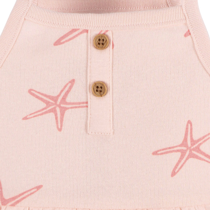 Gerber® 4-Pack Baby Girls Starfish Sleeveless Onesies, 0-3 Months (430736 G02 NB2 0/3)