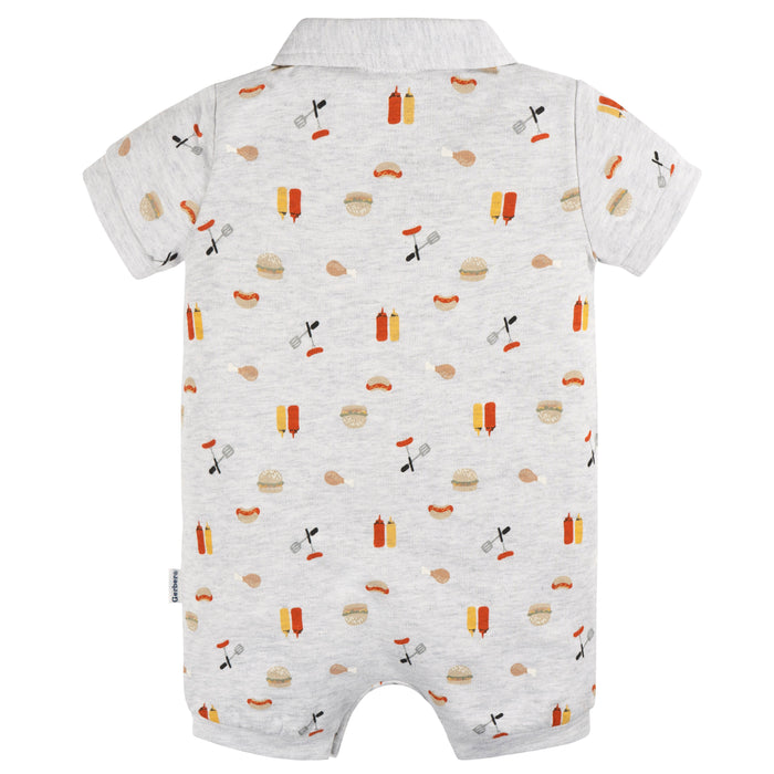 Gerber Baby Toddler Baby Boys Barbeque Collared Romper, 18 Months (432137 B04 INF 18M)