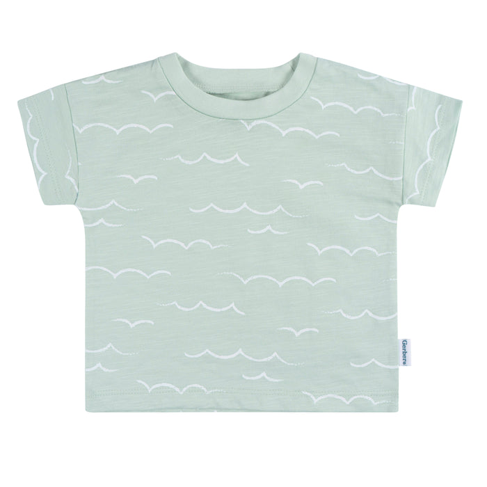 Gerber 2-Piece Baby Boys Waves T-Shirt and Shorts Set, 3-6 Months (434367 B01 NB4 3/6)